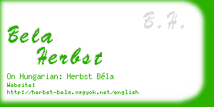 bela herbst business card